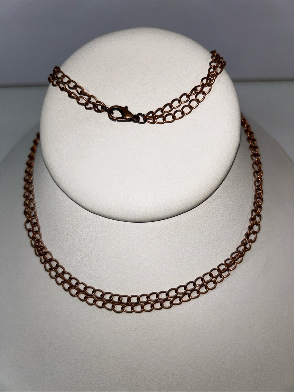 Artisan Handmade Solid Copper 20” Double Chain Necklace